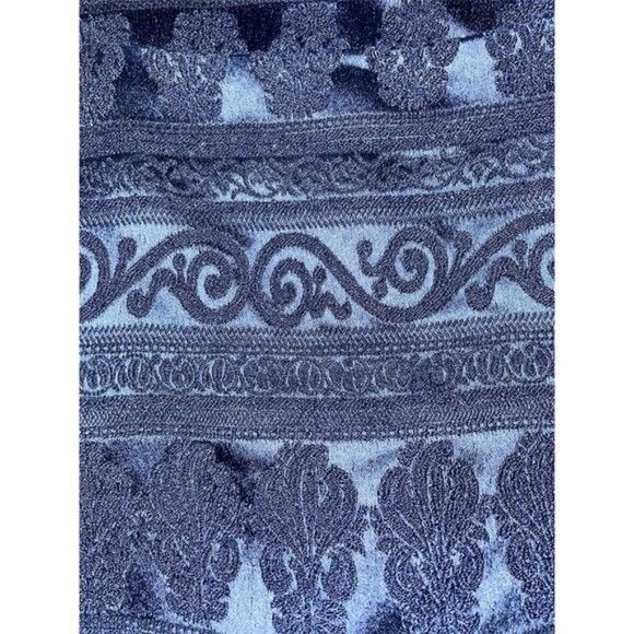 Vintage Denise Hajjar Boston Blue Jacquard Sleeveless Sheath Dress Size 6 - Picture 6 of 7